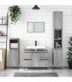 vidaXL Bathroom Cabinet Grey Sonoma 80x33x60 cm Engineered Wood — V0672040806