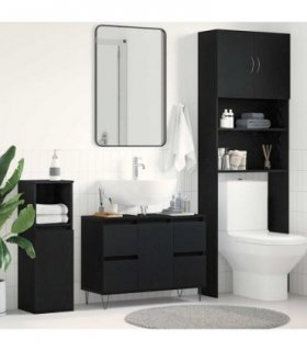 vidaXL Bathroom Sink Cabinet Black Oak 80 x 33 x 60 cm Engineered Wood — V0672040807