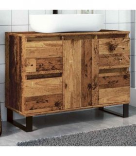 vidaXL Bathroom Sink Cabinet Old Wood 80x33x60 cm Engineered Wood