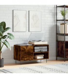 vidaXL Record Cabinet Smoked Oak 85x38x48 cm Engineered Wood