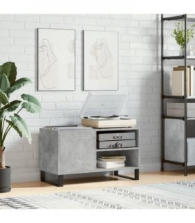 vidaXL Record Cabinet Concrete Grey 85x38x48 cm Engineered Wood — V0672040859