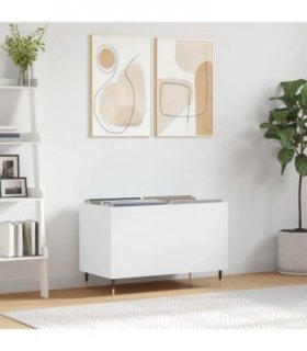 vidaXL Record Cabinet White 74.5x38x48 cm Engineered Wood — V0672040868
