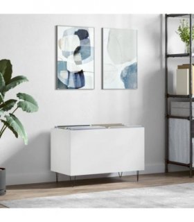 vidaXL Record Cabinet White 74.5x38x48 cm Engineered Wood — V0672040873