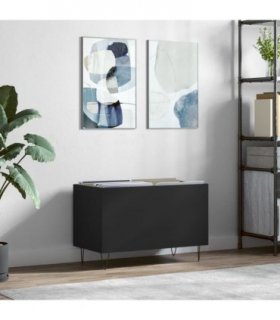 vidaXL Record Cabinet Black 74.5x38x48 cm Engineered Wood — V0672040874