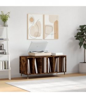 vidaXL Record Cabinet Smoked Oak 100x38x48 cm Engineered Wood — V0672040882