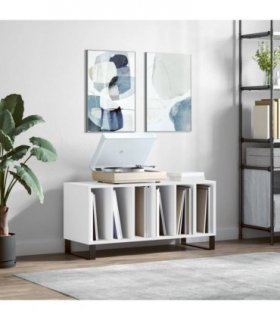 vidaXL Record Cabinet White 100x38x48 cm Engineered Wood — V0672040903