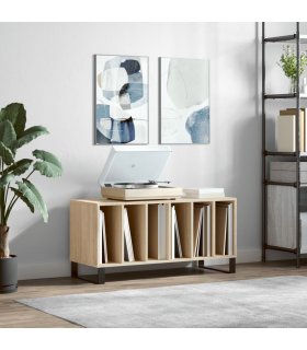 vidaXL Record Cabinet Sonoma Oak 100x38x48 cm Engineered Wood — V0672040905