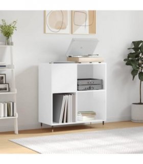 vidaXL Record Cabinet High Gloss White 84.5x38x89 cm Engineered Wood