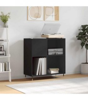 vidaXL Record Cabinet | Black | Engineered Wood | 84.5 x 38 x 89 cm | Modern