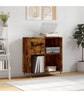 vidaXL Record Cabinet Smoked Oak 84.5x38x89 cm Engineered Wood — V0672040918
