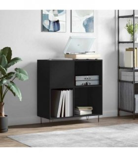 vidaXL Record Cabinet | Black | Engineered wood, Iron | 84.5x38x89 cm