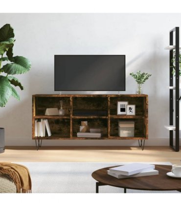 vidaXL TV Cabinet Smoked Oak 103.5x30x50 cm Engineered Wood — V0672041041