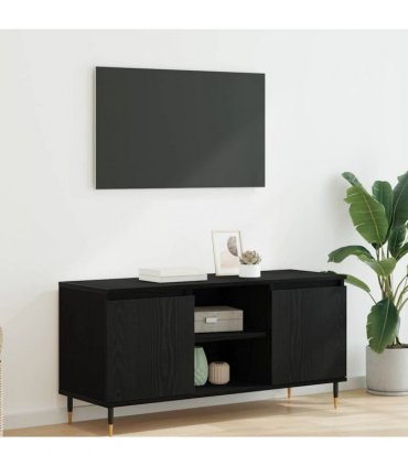 vidaXL TV Cabinet Black Oak 104 x 35 x 50 cm Engineered Wood