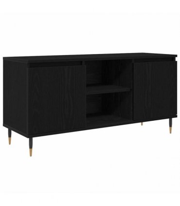 vidaXL TV Cabinet Black Oak 104 x 35 x 50 cm Engineered Wood