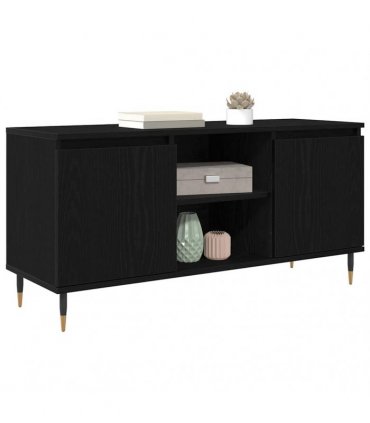 vidaXL TV Cabinet Black Oak 104 x 35 x 50 cm Engineered Wood