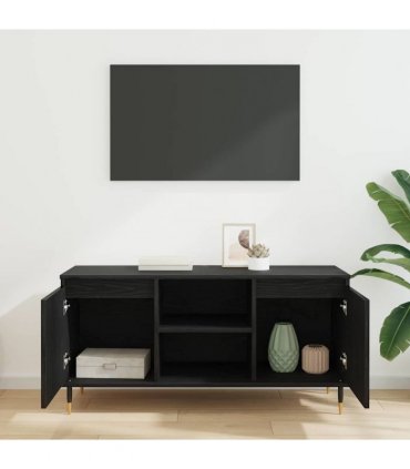 vidaXL TV Cabinet Black Oak 104 x 35 x 50 cm Engineered Wood