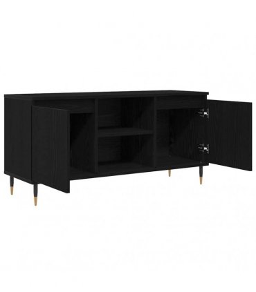 vidaXL TV Cabinet Black Oak 104 x 35 x 50 cm Engineered Wood