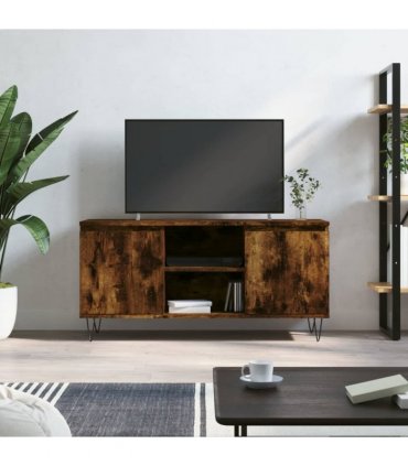 vidaXL TV Cabinet Smoked Oak 104x35x50 cm Engineered Wood — V0672041066