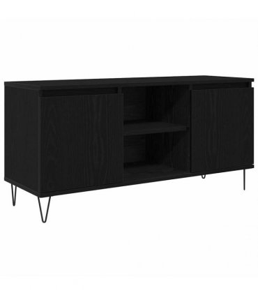 vidaXL TV Cabinet Black Oak 104 x 35 x 50 cm Engineered Wood — V0672041068