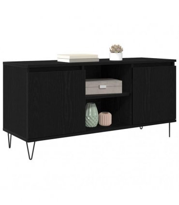vidaXL TV Cabinet Black Oak 104 x 35 x 50 cm Engineered Wood — V0672041068