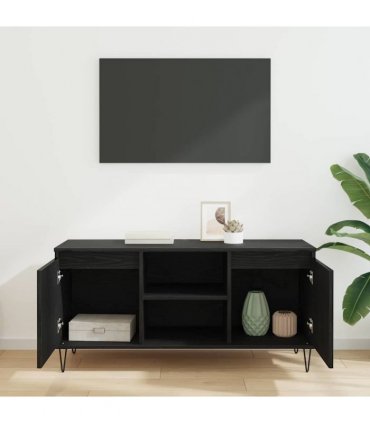 vidaXL TV Cabinet Black Oak 104 x 35 x 50 cm Engineered Wood — V0672041068
