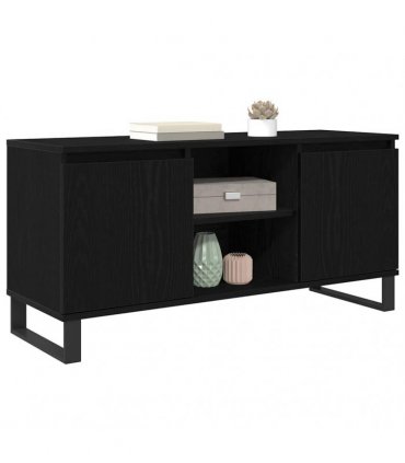 vidaXL TV Cabinet Black Oak 104 x 35 x 50 cm Engineered Wood — V0672041077