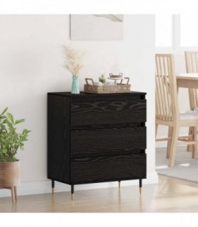 vidaXL Sideboard with Drawer Black Oak 60 x 35 x 70 cm Engineered Wood — V0672041100