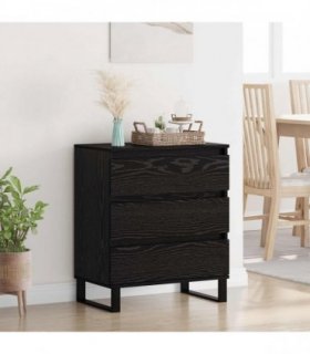 vidaXL Sideboard with Drawer Black Oak 60 x 35 x 70 cm Engineered Wood — V0672041118