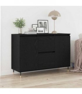 vidaXL Sideboard Black Oak 101.5 x 35 x 70 cm Engineered Wood