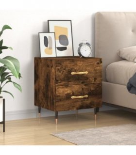 vidaXL Bedside Cabinet Smoked Oak 40x35x47.5 cm Engineered Wood