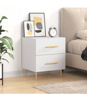 vidaXL Bedside Cabinet White 40x35x47.5 cm Engineered Wood — V0672041189