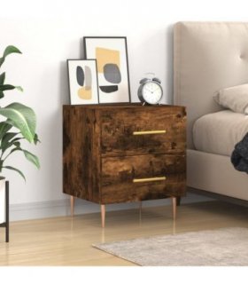 vidaXL Bedside Cabinet Smoked Oak 40x35x47.5 cm Engineered Wood — V0672041192