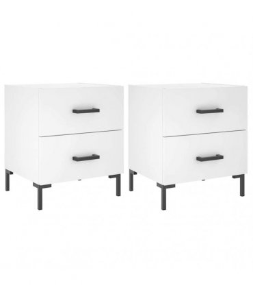 vidaXL Bedside Cabinets 2 pcs White 40x35x47.5 cm Engineered Wood — V0672041201