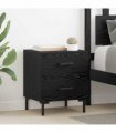 vidaXL Bedside Cabinet Black Oak 40 x 35 x 47.5 cm Engineered Wood — V0672041204
