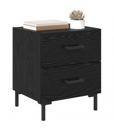 vidaXL Bedside Cabinet Black Oak 40 x 35 x 47.5 cm Engineered Wood — V0672041204