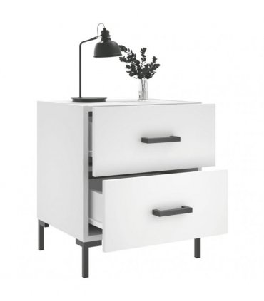 vidaXL Bedside Cabinet White 40x35x47.5 cm Engineered Wood — V0672041205