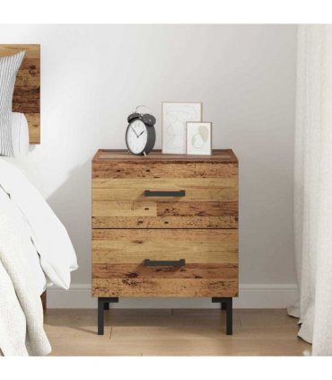 vidaXL Bedside Cabinet Old Wood 40 x 35 x 47.5 cm Engineered Wood — V0672041207