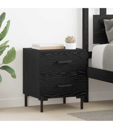 vidaXL Bedside Cabinet with Drawer 2 pcs Black Oak 40 x 35 x 47.5 cm — V0672041210