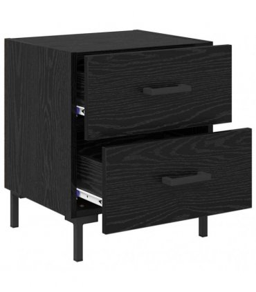 vidaXL Bedside Cabinet with Drawer 2 pcs Black Oak 40 x 35 x 47.5 cm — V0672041210