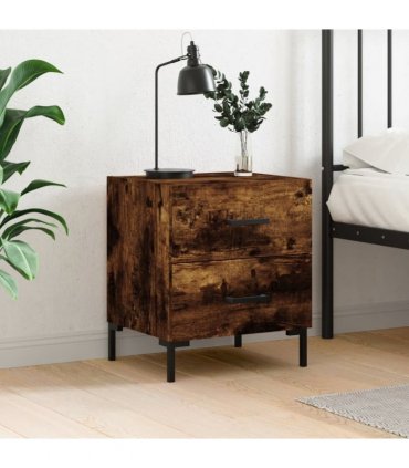 vidaXL Bedside Cabinet Smoked Oak 40x35x47.5 cm Engineered Wood — V0672041211