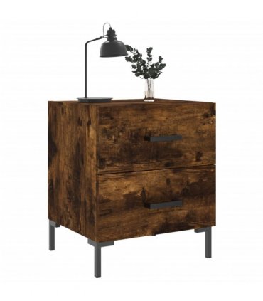 vidaXL Bedside Cabinet Smoked Oak 40x35x47.5 cm Engineered Wood — V0672041211