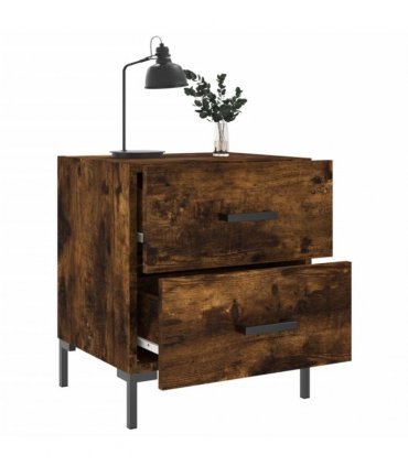 vidaXL Bedside Cabinet Smoked Oak 40x35x47.5 cm Engineered Wood — V0672041211