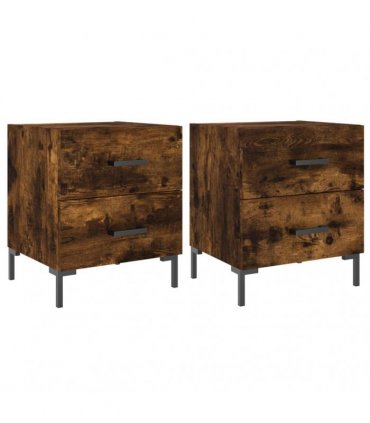 vidaXL Bedside Cabinets 2 pcs Smoked Oak 40x35x47.5 cm Engineered Wood — V0672041214
