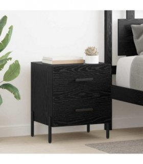 vidaXL Bedside Cabinet with Drawer 2 pcs Black Oak 40 x 35 x 47.5 cm — V0672041219
