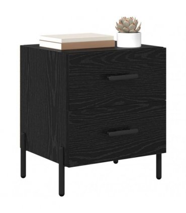 vidaXL Bedside Cabinet with Drawer 2 pcs Black Oak 40 x 35 x 47.5 cm — V0672041219