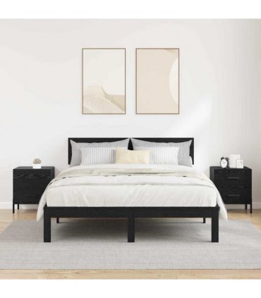 vidaXL Bedside Cabinet with Drawer 2 pcs Black Oak 40 x 35 x 47.5 cm — V0672041219