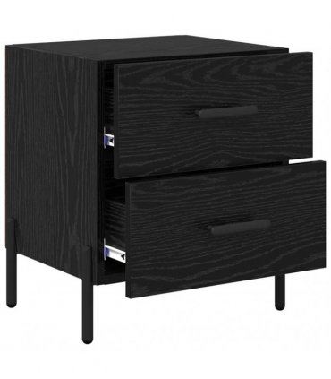 vidaXL Bedside Cabinet with Drawer 2 pcs Black Oak 40 x 35 x 47.5 cm — V0672041219