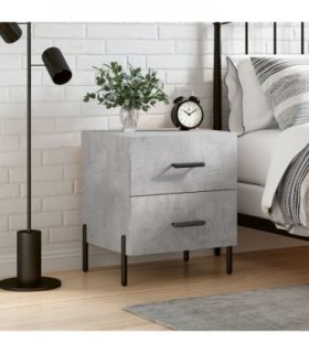 vidaXL Bedside Cabinet Concrete Grey 40x35x47.5 cm Engineered Wood — V0672041222