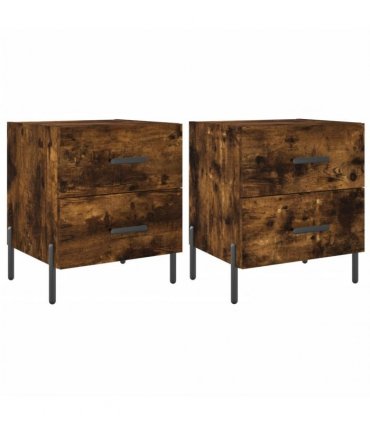 vidaXL Bedside Cabinets 2 pcs Smoked Oak 40x35x47.5 cm Engineered Wood — V0672041223