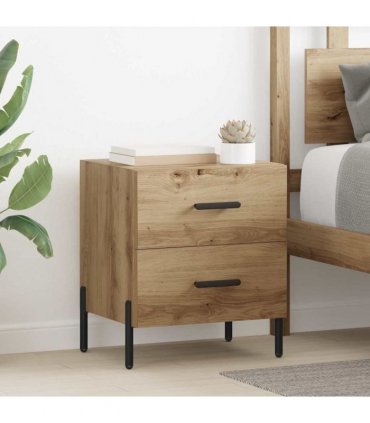 vidaXL Bedside Cabinet with Drawer 2 pcs Artisan Oak 40 x 35 x 47.5 cm — V0672041224